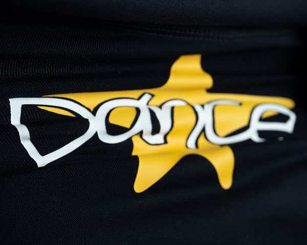 A design that reads "Dance" with a star being stretched made using White and Yellow ThermoFlex Stretch
