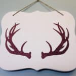 Antlers placed onto a sign made in Brown Pressure Sensitive GlitterFlex Ultra