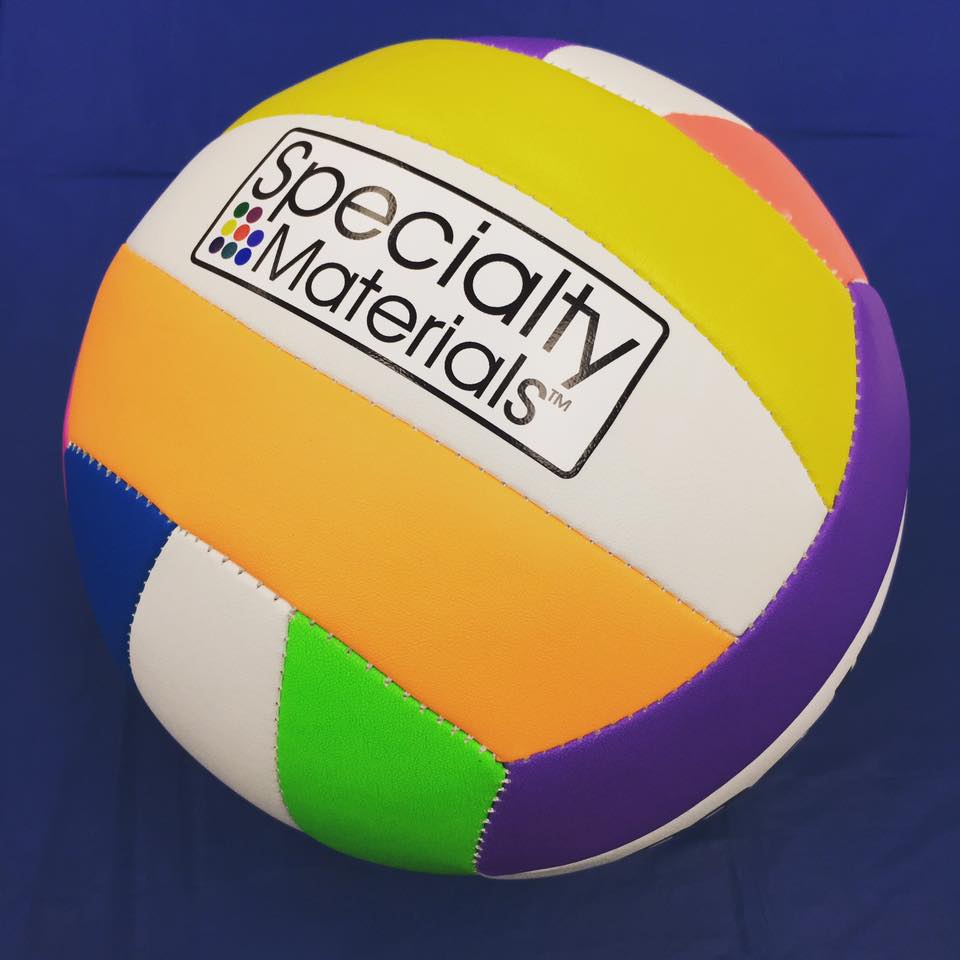 A volleyball pressed with Leather/Vinyl ColorPrint™ Solvent/Ecosol