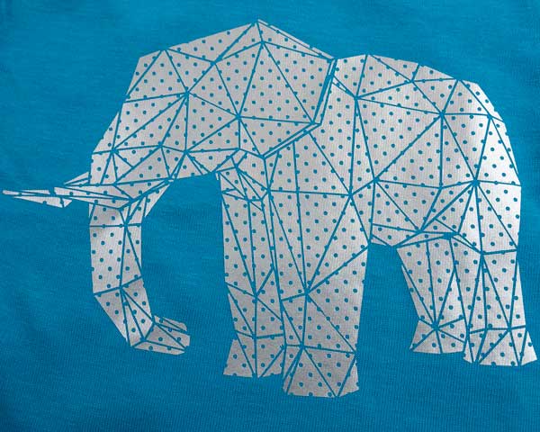 A geometric elephant made using Silver Perf FashionFlex