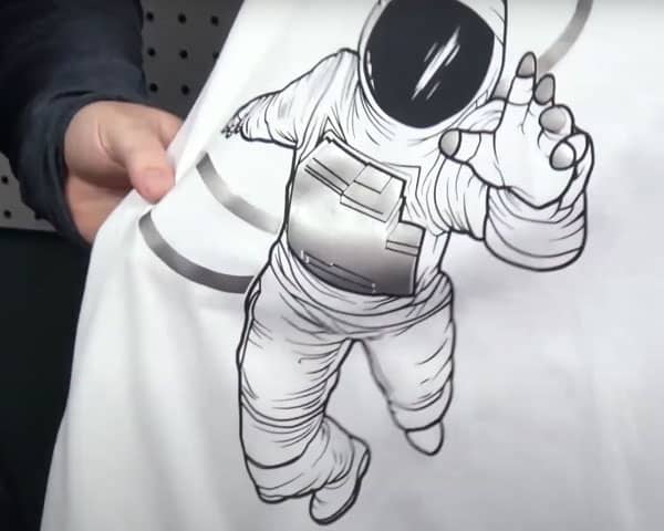A still from a YouTube video showing an astronaut made with Silver ThermoFlex® Turbo Brights