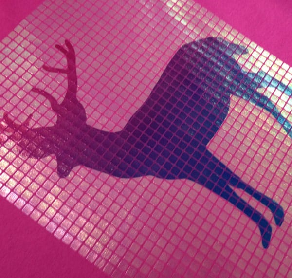 A silhouette of a deer sublimated onto DesignFilm