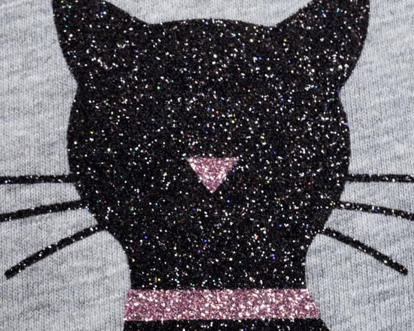 A cat made with Galaxy Black and Lady Pink GlitterFlex Ultra
