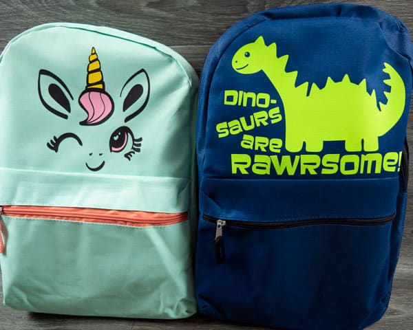 The two backpacks after pressing, finished