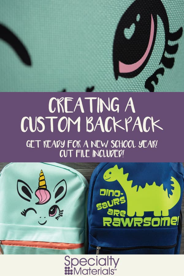 A pinable image for Pinterest for our Creating a Custom Backpack blog post