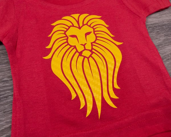 A lion design made with Textured Carbon Fiber Medium Yellow