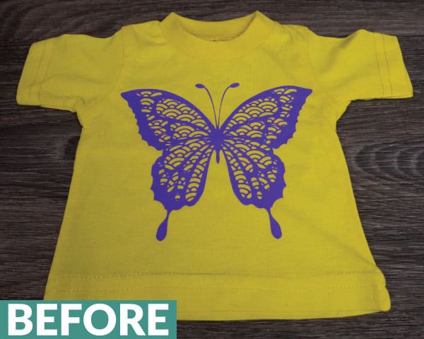 FashionFlex Heat-Sensitive cut in a butterfly before exposed to heat
