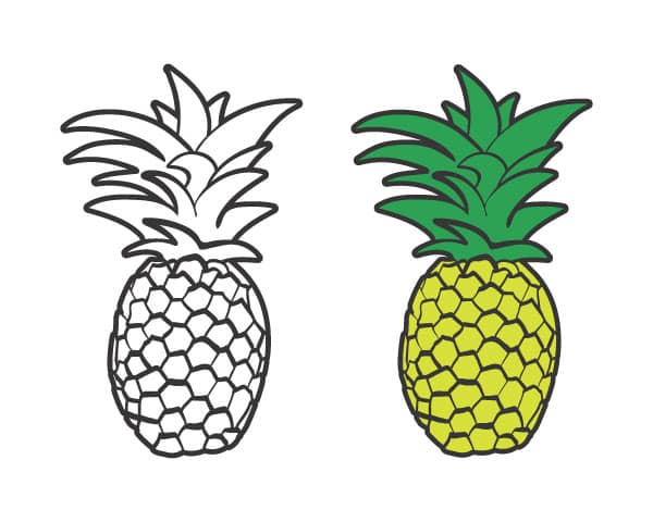 The design being offered for free as a cut file- a hand drawn pineapple