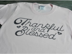 Image depicting the downloadable cut file that says "Thankful and Blessed'